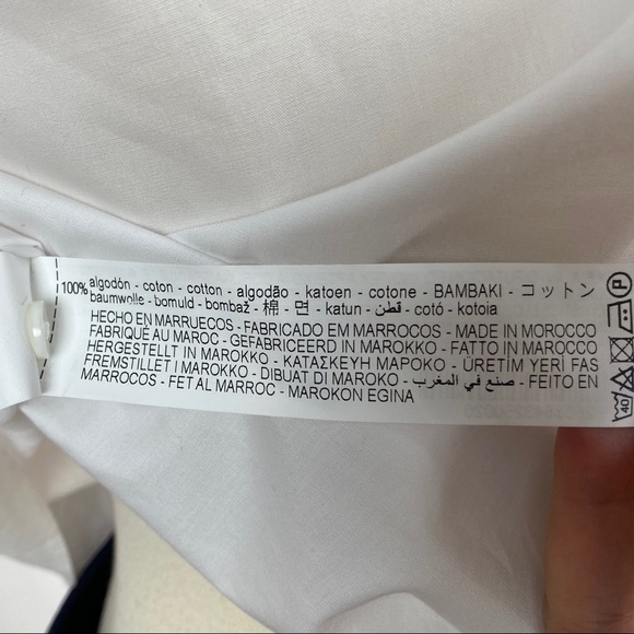 SOLD Zara White Poplin Peter Pan Collar Shirt - Picture 8 of 8